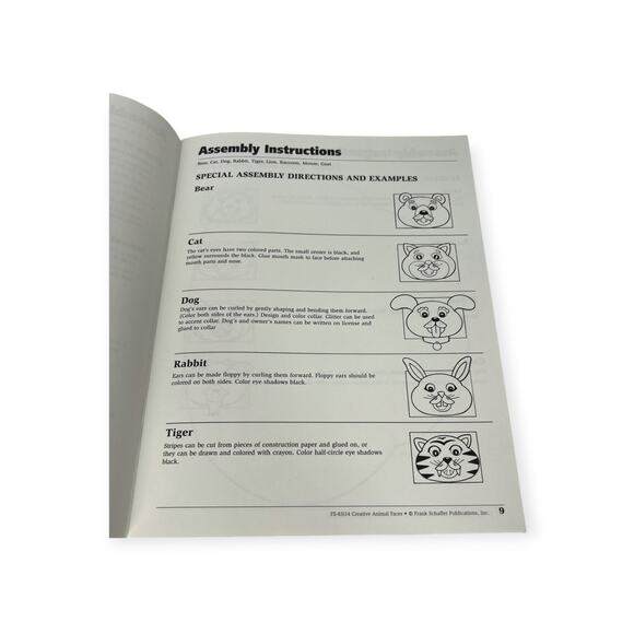 Creative Animal Faces Masks Paperback Book Lynn Lapointe Kids Craft - Picture 2 of 4